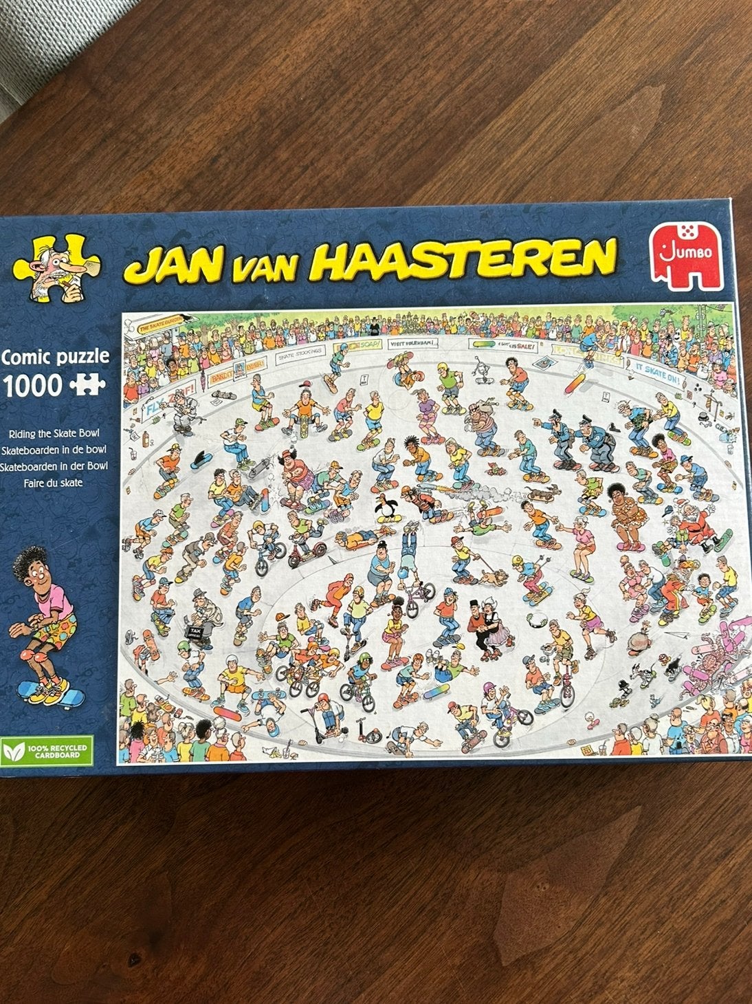 Jan van Haasteren “ skateboarden in de bowl”, Ophalen of Verzenden, 500 t/m 1500 stukjes, Zo goed als nieuw