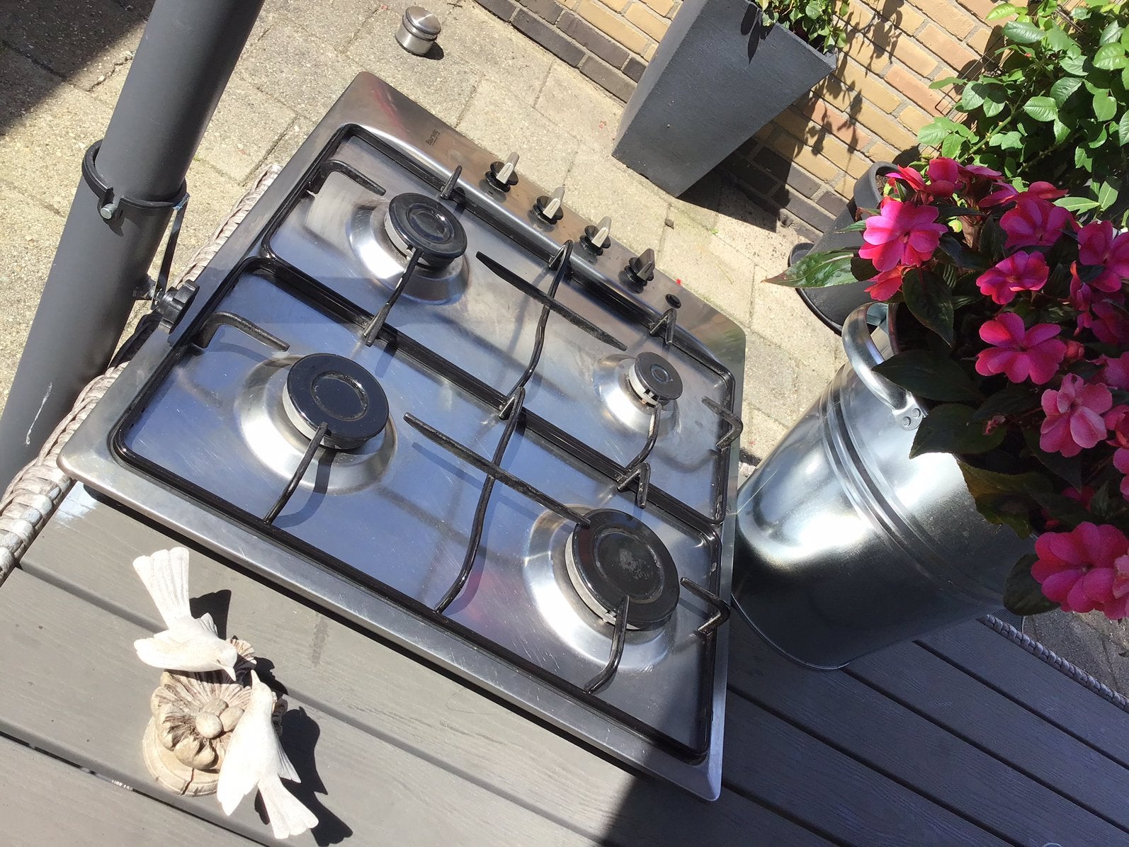 Inbouw gas kookplaat, Ophalen, Gebruikt, 4 kookzones, Inbouw