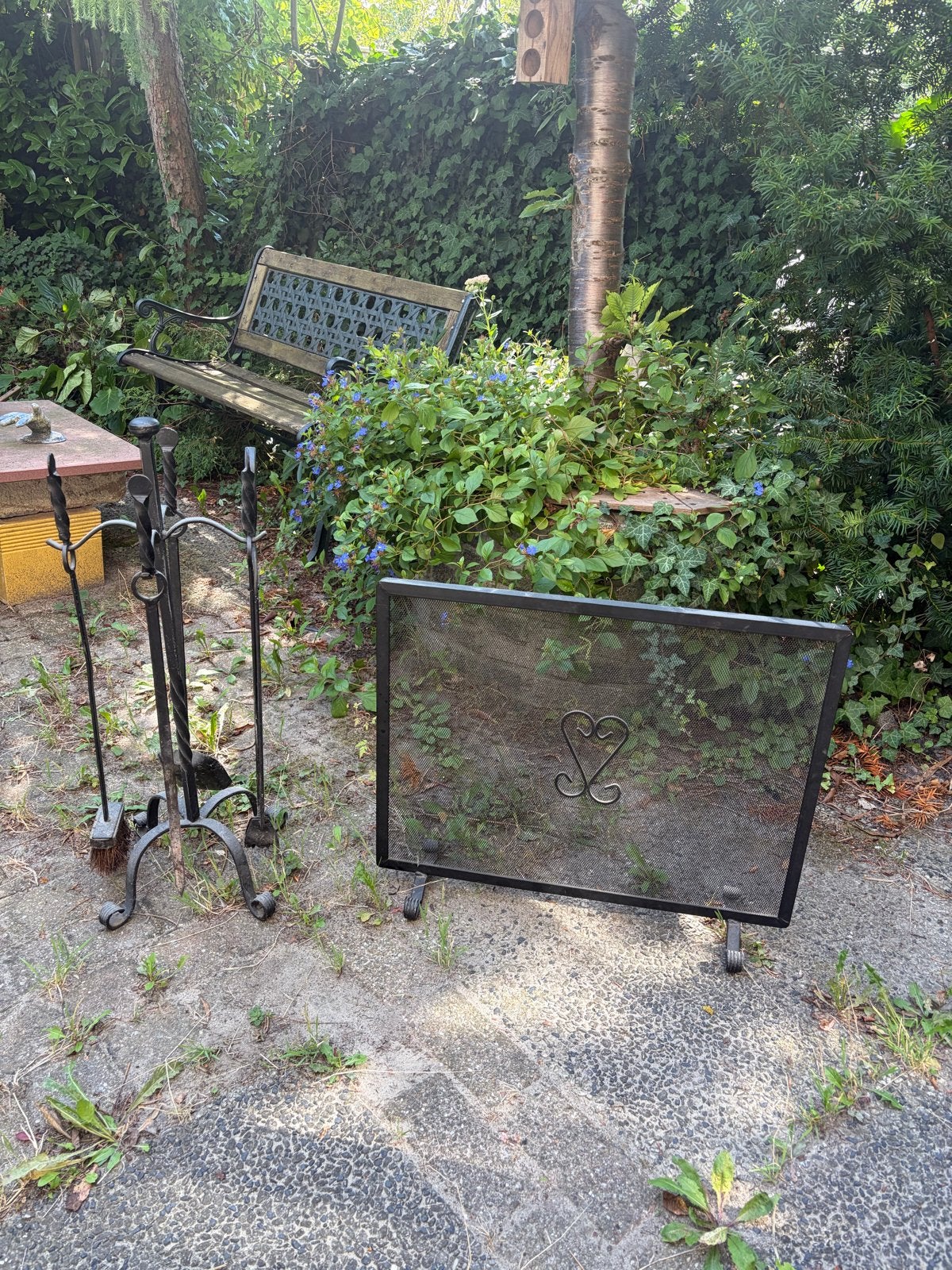 Haardstel en vonkenscherm - Klassiek design, Ophalen of Verzenden, Gebruikt, Vrijstaande haard, Overige soorten