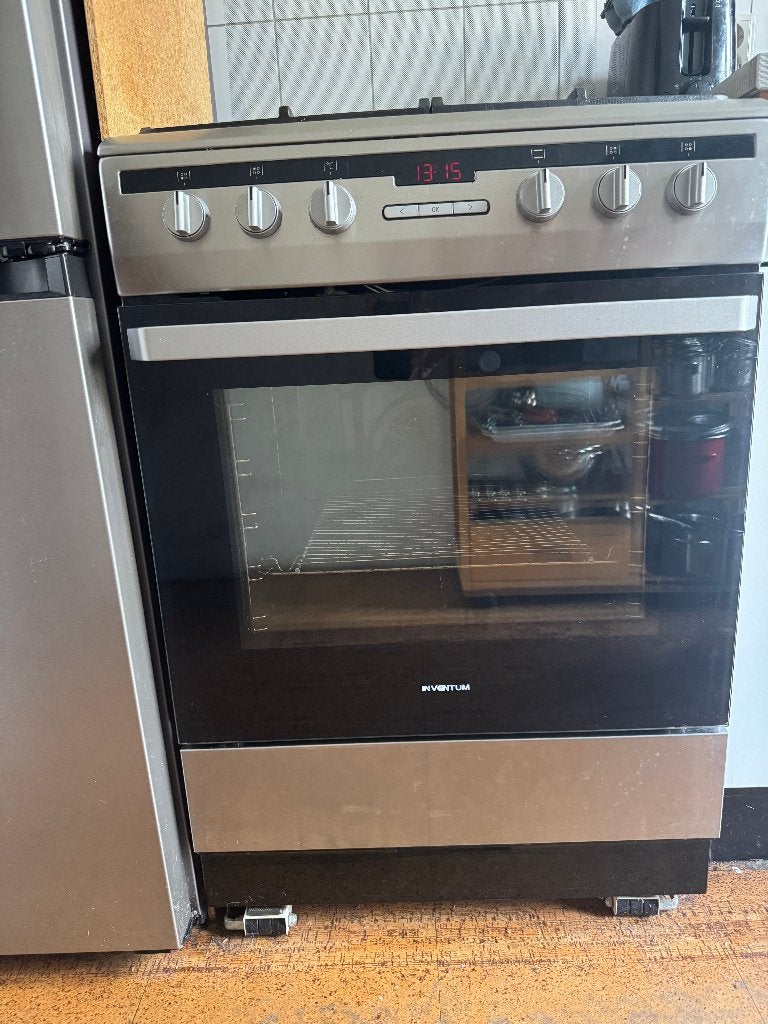 Inventum Vrijstaand Gasfonuis met oven, Witgoed en Apparatuur, Ophalen, Hete lucht, 60 cm of meer, 4 kookzones