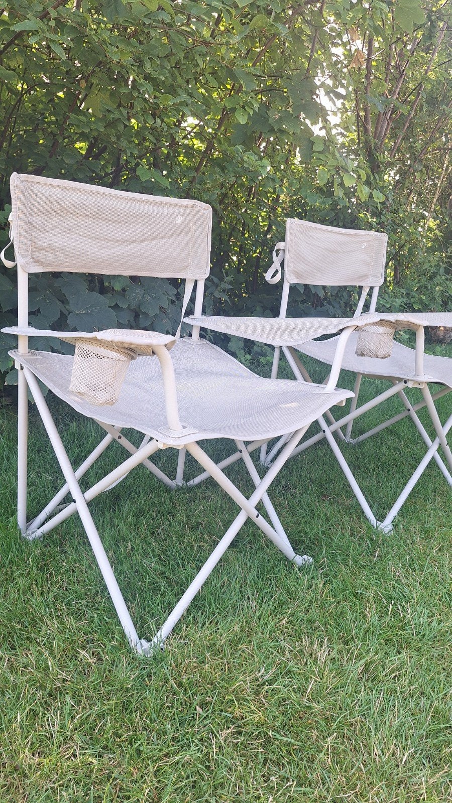 2 campingstoelen zgan quechua decathlon, Caravans en Kamperen, Kampeermeubelen, Ophalen, Zo goed als nieuw, Campingstoel