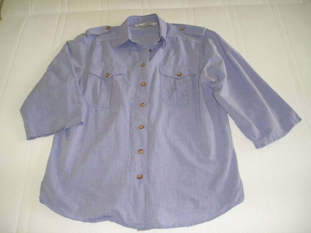 spijkerblauwe blouse La Kerko maat 38, Blauw, Zo goed als nieuw, La Kerko, Ophalen