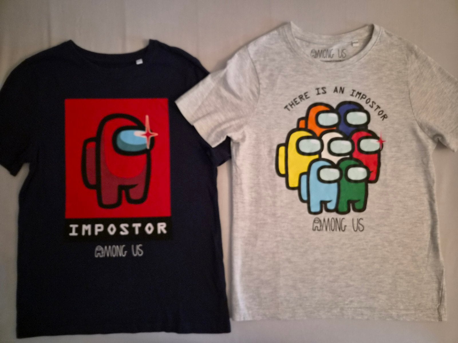 2 Among Us T-shirts maat 146-152, Among Us, Jongen of Meisje, Ophalen of Verzenden, Zo goed als nieuw