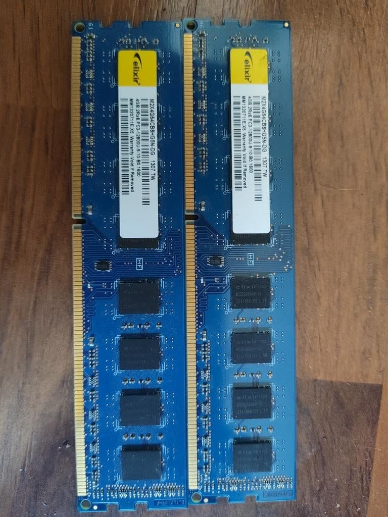 Elixir 2x4GB DDR3 RAM PC3-12800U 1600MHz, Ophalen of Verzenden
