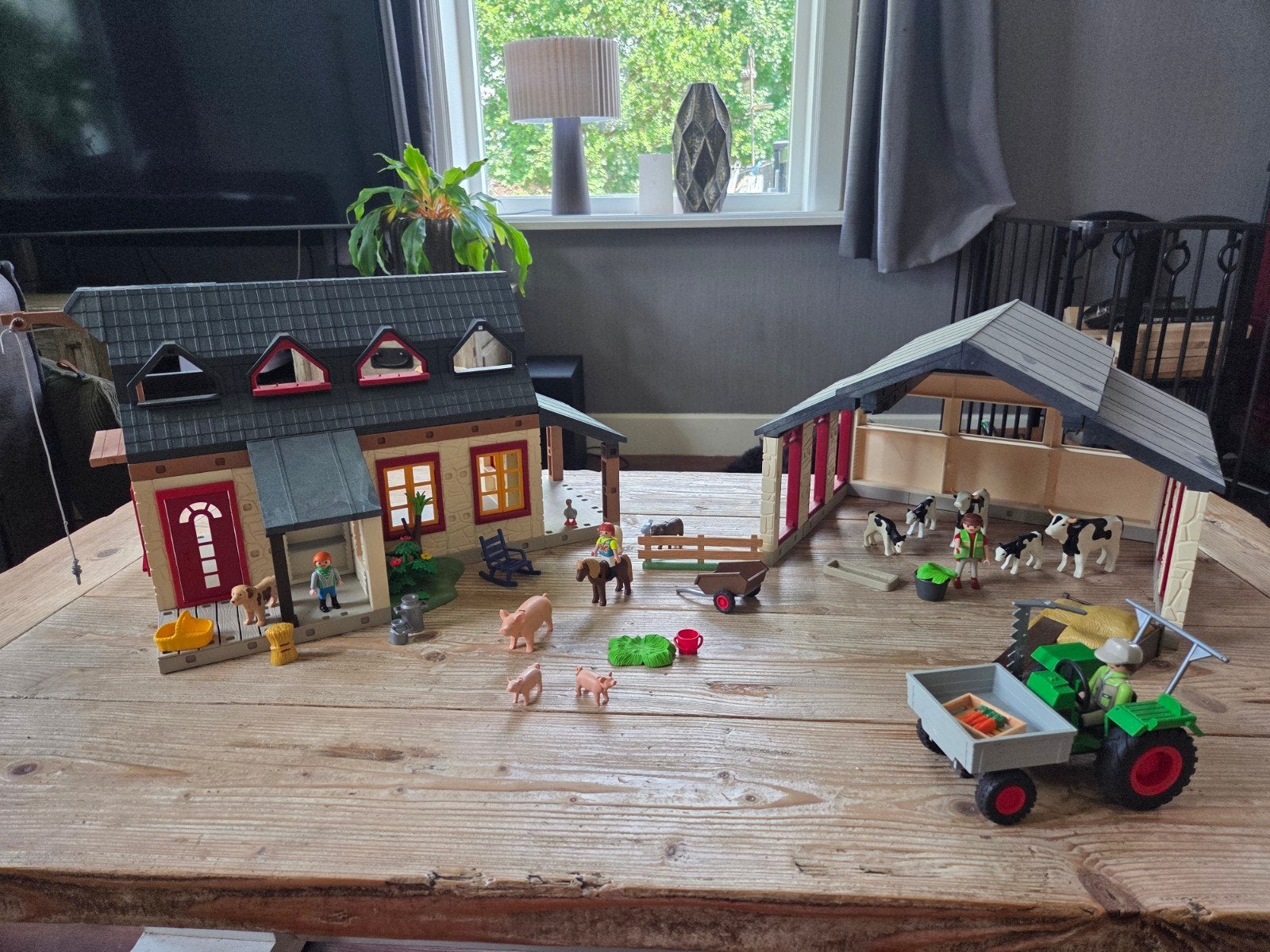 Playmobil Grote Boerderij met Dieren en Tractor, Gebruikt, Gebouw, Complete set, Ophalen of Verzenden