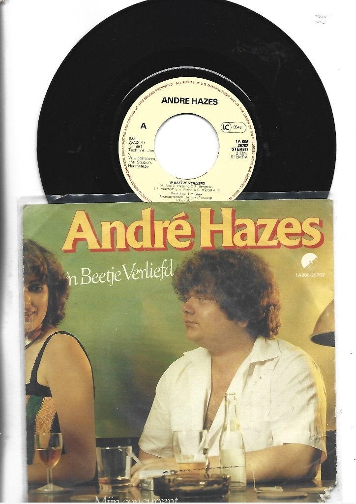 ANDRE HAZES SINGLE 7" ;N BEETJE VERLIEFD 1981, Cd's en Dvd's, Vinyl Singles, 7 inch, Ophalen of Verzenden, Overige typen, Nederlandstalig