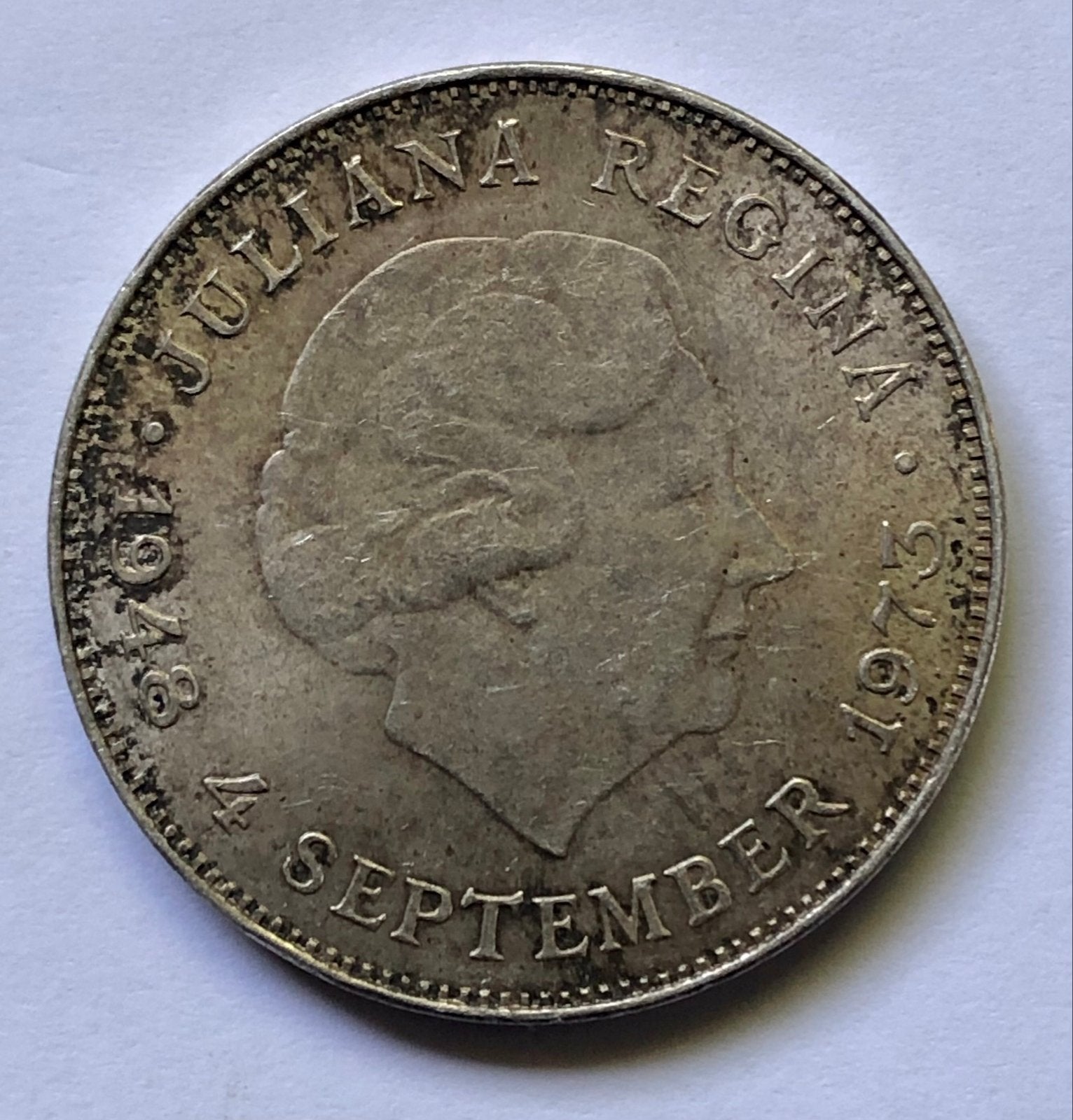 10 Gulden Zilveren Munt Juliana 1973, Ophalen, Koningin Juliana, Zilver, Losse munt