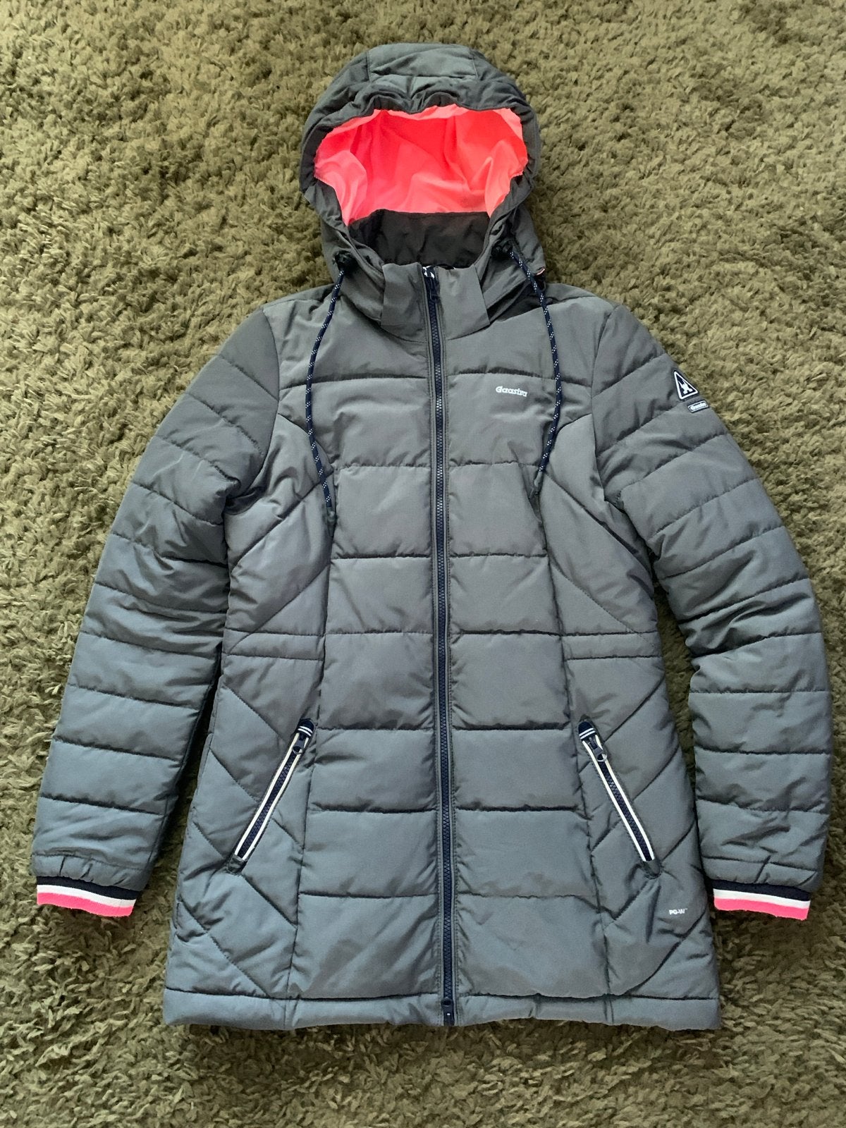Gaastra Halflange Winterjas - Grijs met Roze - Maat M, Ophalen of Verzenden, Zo goed als nieuw, Maat 38/40 (M), Grijs