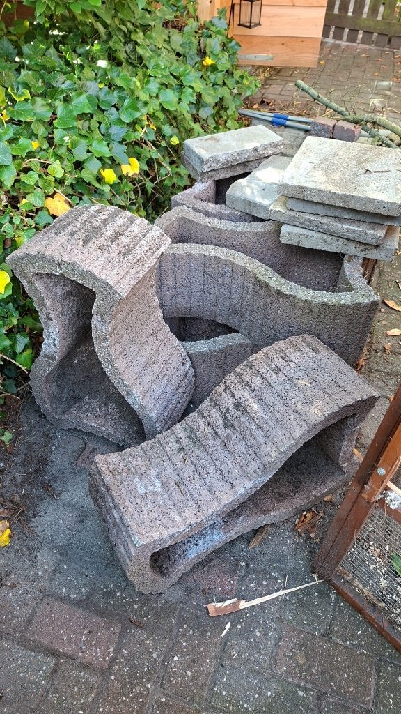 Stapelbare beton bloembakken, Tuin en Terras, Ophalen, Gebruikt, Beton, Tuin