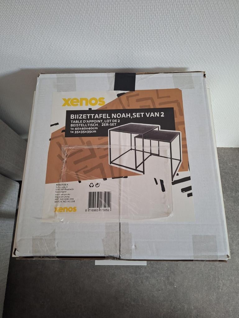Nieuwe zwarte bijzettafel van Xenos, Minder dan 45 cm, Minder dan 55 cm, Vierkant, Nieuw
