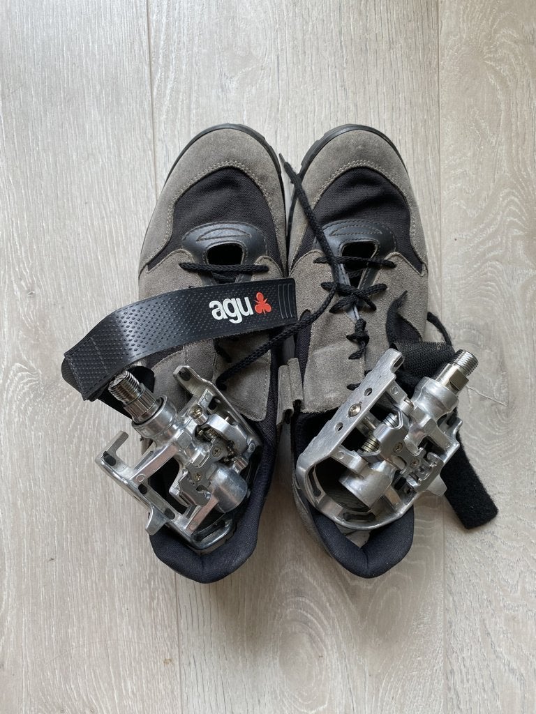 CTMO klikpedalen + AGU schoenen (maat 42 ), Fietsen en Brommers, Fietsonderdelen, Gebruikt, Ophalen of Verzenden, Aluminium, Toerfiets