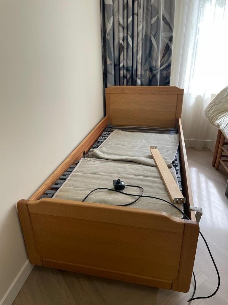 Bed elektrisch, 1persoons, Ophalen, Eenpersoons, Hout, 90 cm