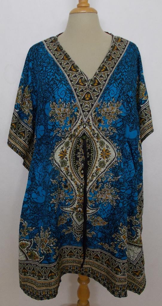 Ibiza/Afrika/batik luchtige print tuniek/top van Coline! L, Kleding | Dames, Maat 42/44 (L), Zo goed als nieuw, Korte mouw, Verzenden
