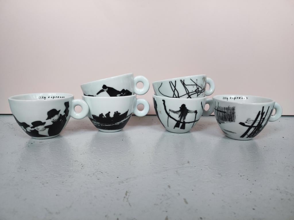 6 Illy Art koffiekopjes, Ophalen of Verzenden, Porselein, Overige stijlen, Kop(pen) en/of Schotel(s)