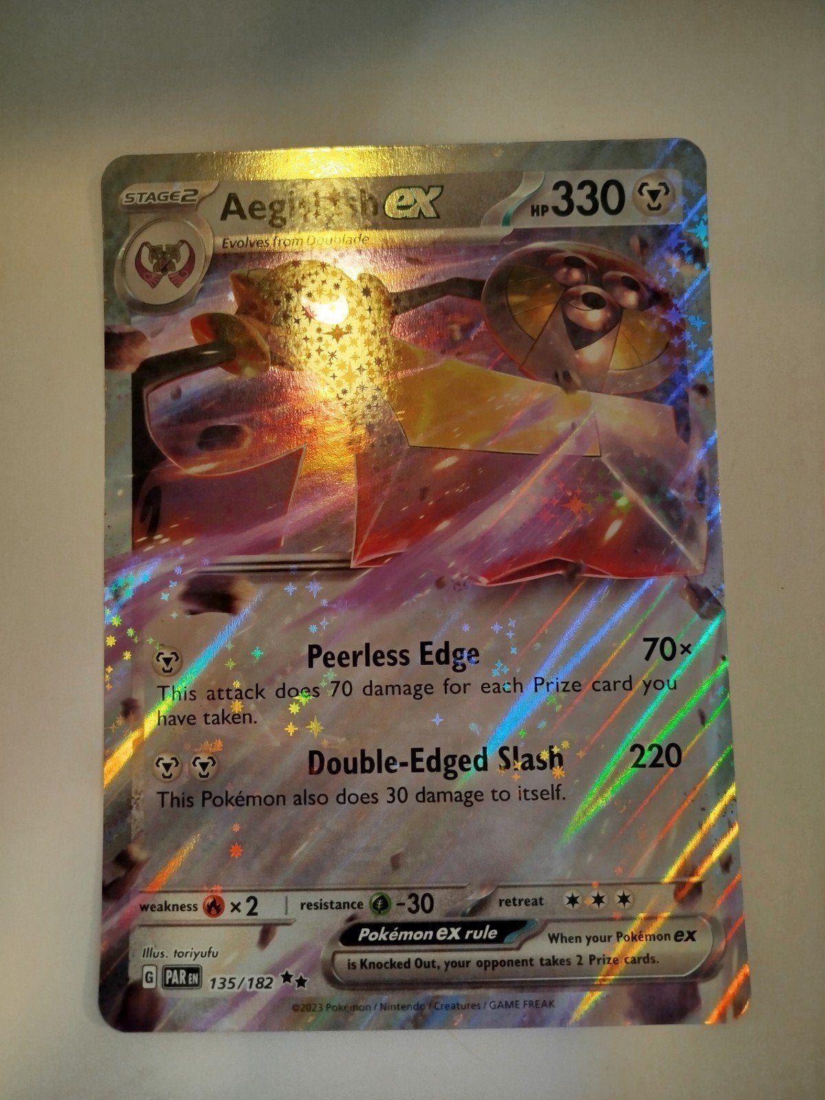 Pokémon kaart Aegislash ex 135/182 - Nieuwstaat, Ophalen of Verzenden