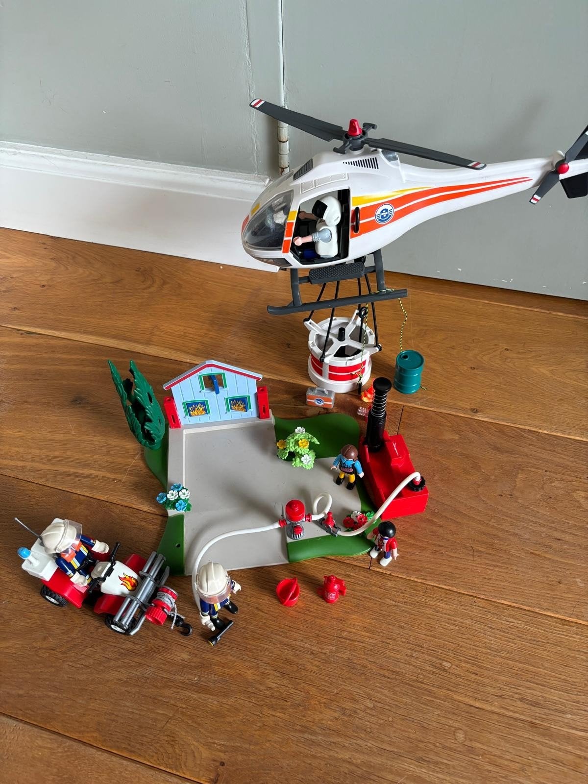 Playmobil Brandweer Set met Helikopter en Quad, Ophalen of Verzenden