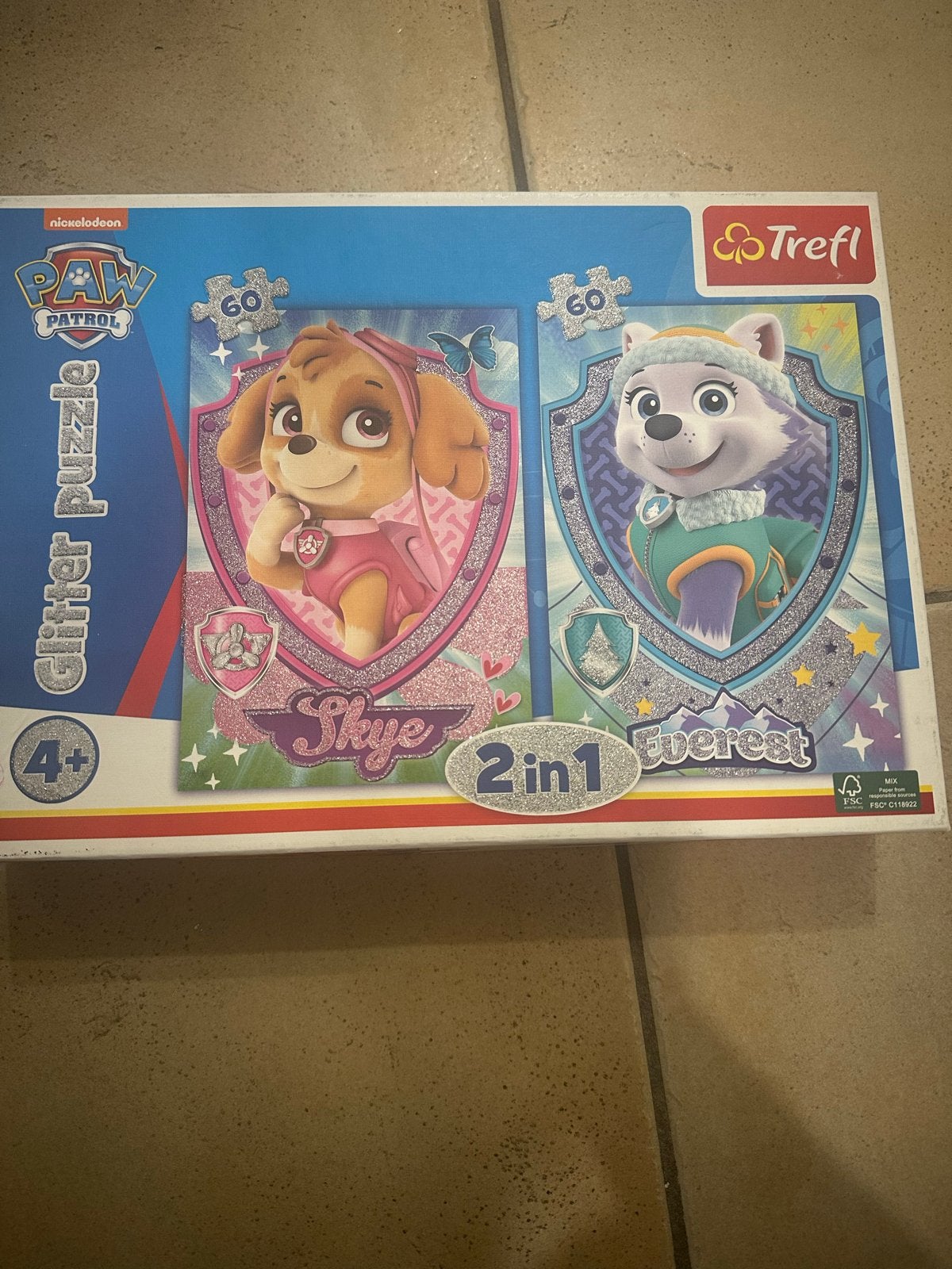 Paw Patrol Glitter Puzzel 2-in-1 Skye & Everest (2x60 stukje, Ophalen of Verzenden, Meer dan 50 stukjes, Nieuw, 4 tot 6 jaar