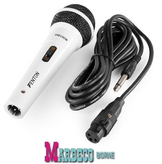 Dynamische microfoon vocaal, XLR incl. kabel DM100 Wit, Nieuw, Fenton, Info@marbeco.nl, Zangmicrofoon