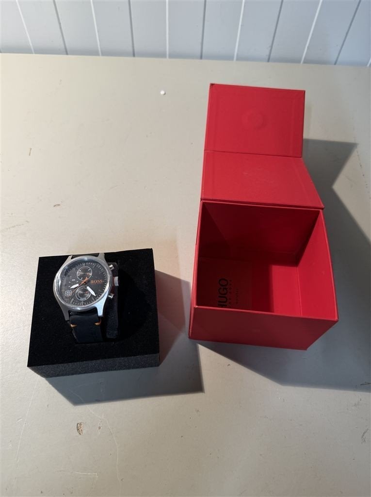Hugo Boss Orange Amsterdam Herenhorloge - Leren Band 1550020, Ophalen of Verzenden, Zo goed als nieuw, Zilver