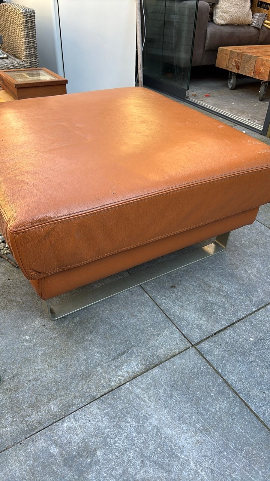Set, poef en loveseat - mag ook apart, Huis en Inrichting, Ophalen, Gebruikt, Driepersoons, Rechte bank