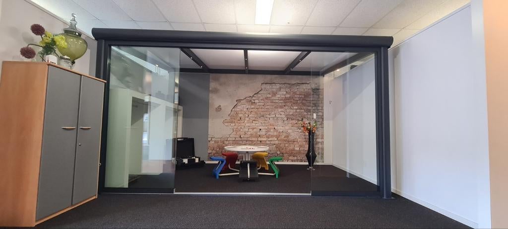 Glazen scheidingswand met schuifdeur, Tuin en Terras, Overkappingen, Ophalen, Nieuw
