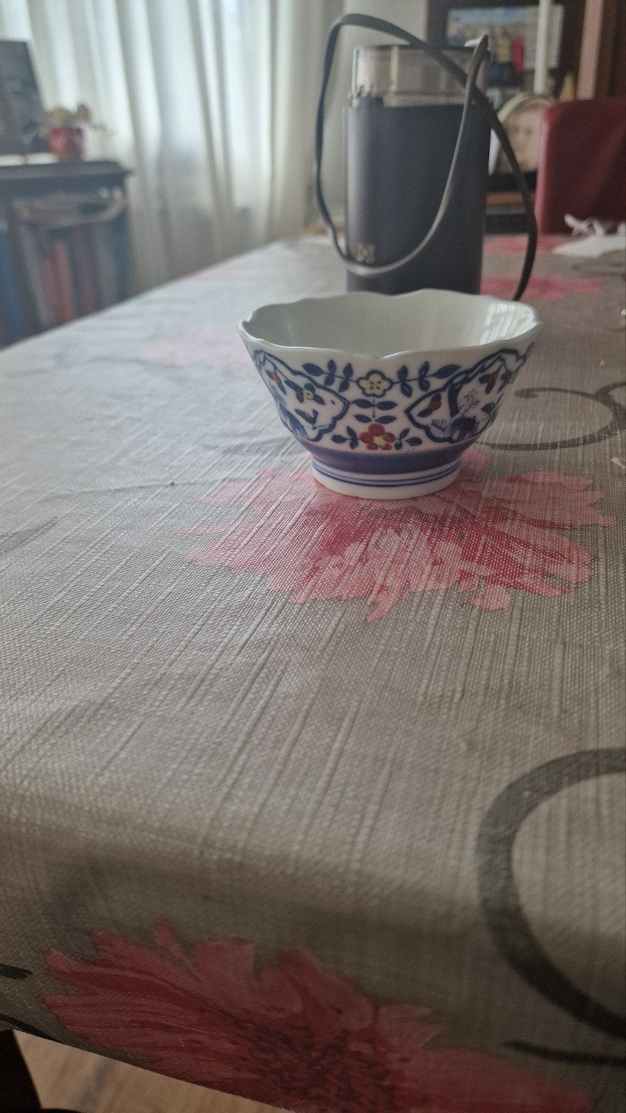 Vintage Aziatisch Blauw-Wit Klein doorsnee 10cm Kommetje, Ophalen of Verzenden
