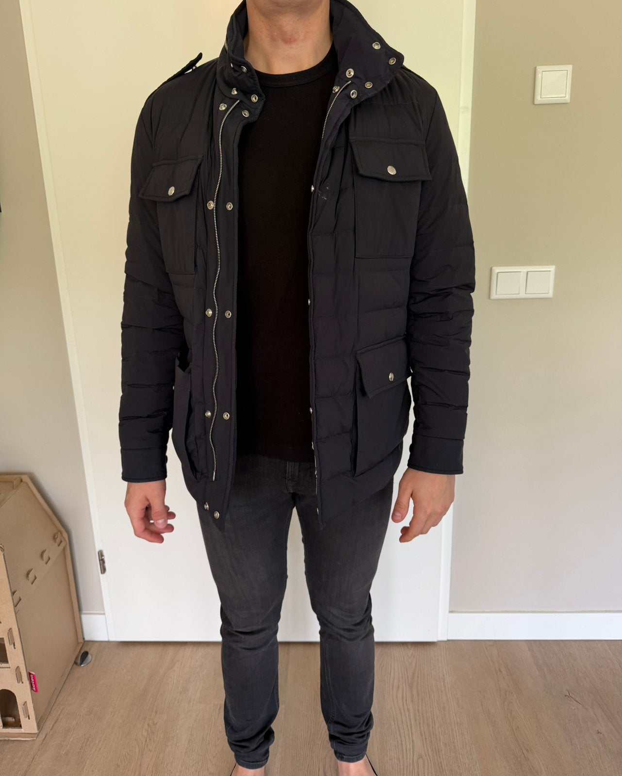Moncler Jas - Uniek met twee kanten - Dustbag en bon, Kleding | Heren, Ophalen of Verzenden, Gedragen, Maat 48/50 (M), Zwart