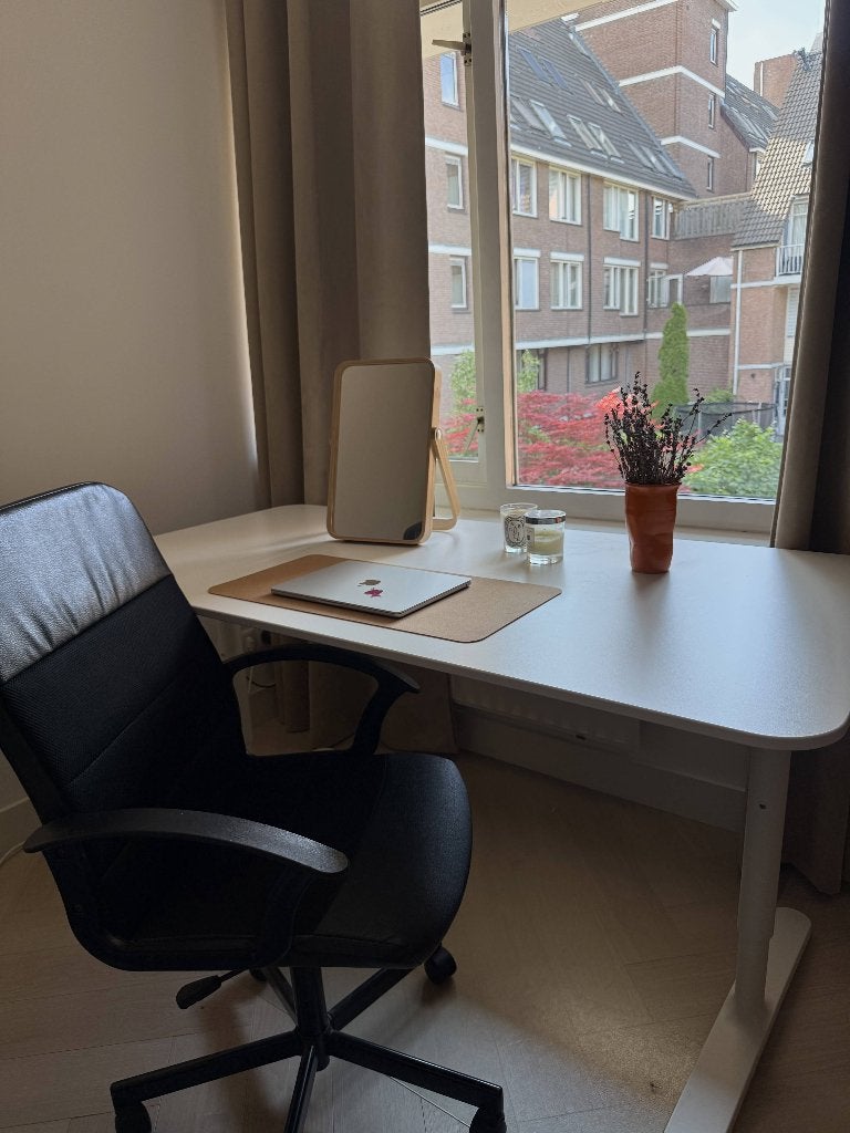 IKEA bureautafel + bureaustoel, Ophalen, 160 cm, Gebruikt, Spaanplaat of MDF