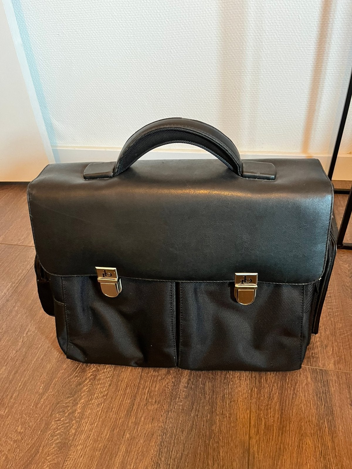 Roccobarocco zwarte zakelijke aktetas / laptoptas, Aktetas, Ophalen of Verzenden, Zo goed als nieuw, Zwart