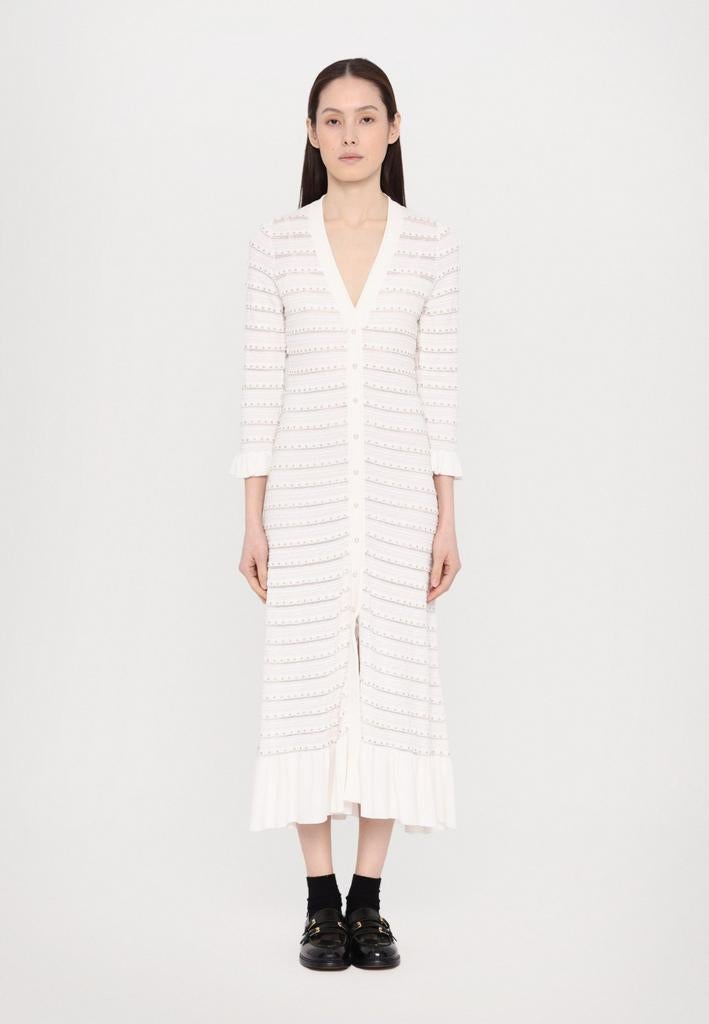 Sandro gebreide maxi jurk GERESERVEERD, Kleding | Dames, Jurken, Wit, Sandro, Nieuw, Ophalen of Verzenden