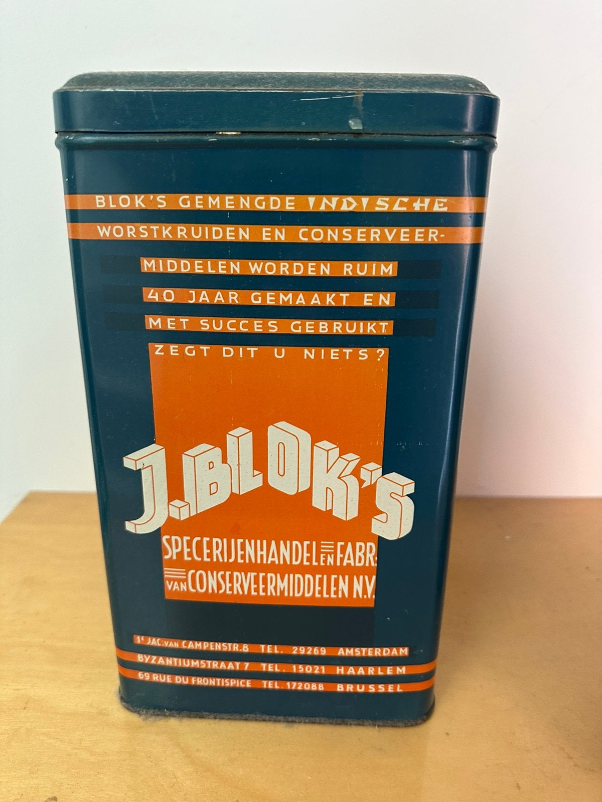 Vintage blik Blok’s specerijen, Ophalen of Verzenden, Gebruikt, Overige
