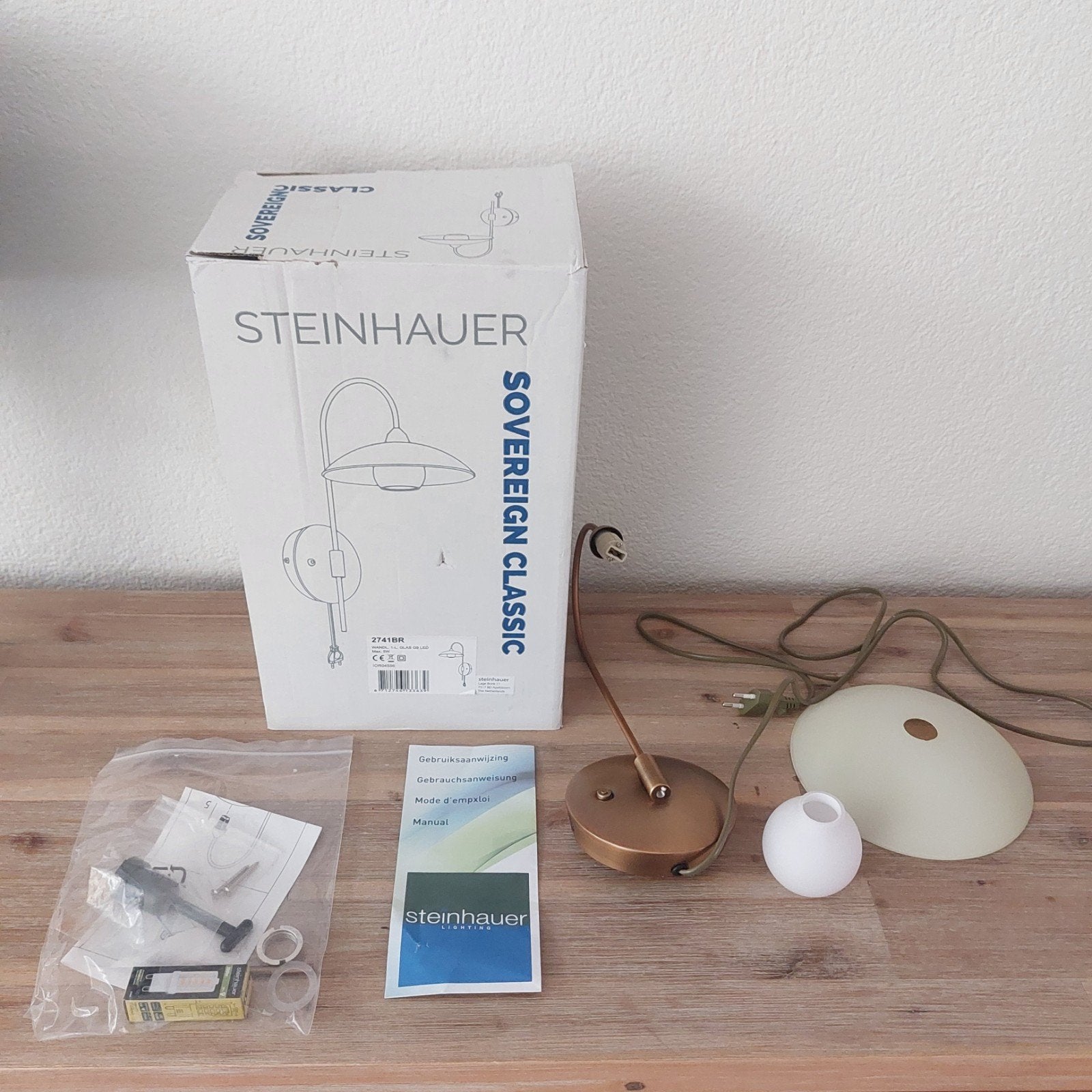 Nieuwe Steinhauer wandlamp(Sovereign Classic-serie, Nieuw, Ophalen of Verzenden, Goud, Wandlamp