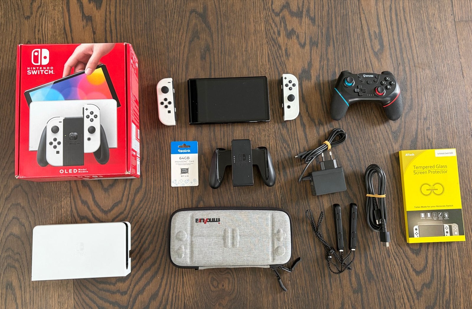 Nintendo Switch OLED Wit met extra controller en accessoires, Spelcomputers en Games, Switch OLED, Met 2 controllers, Ophalen of Verzenden