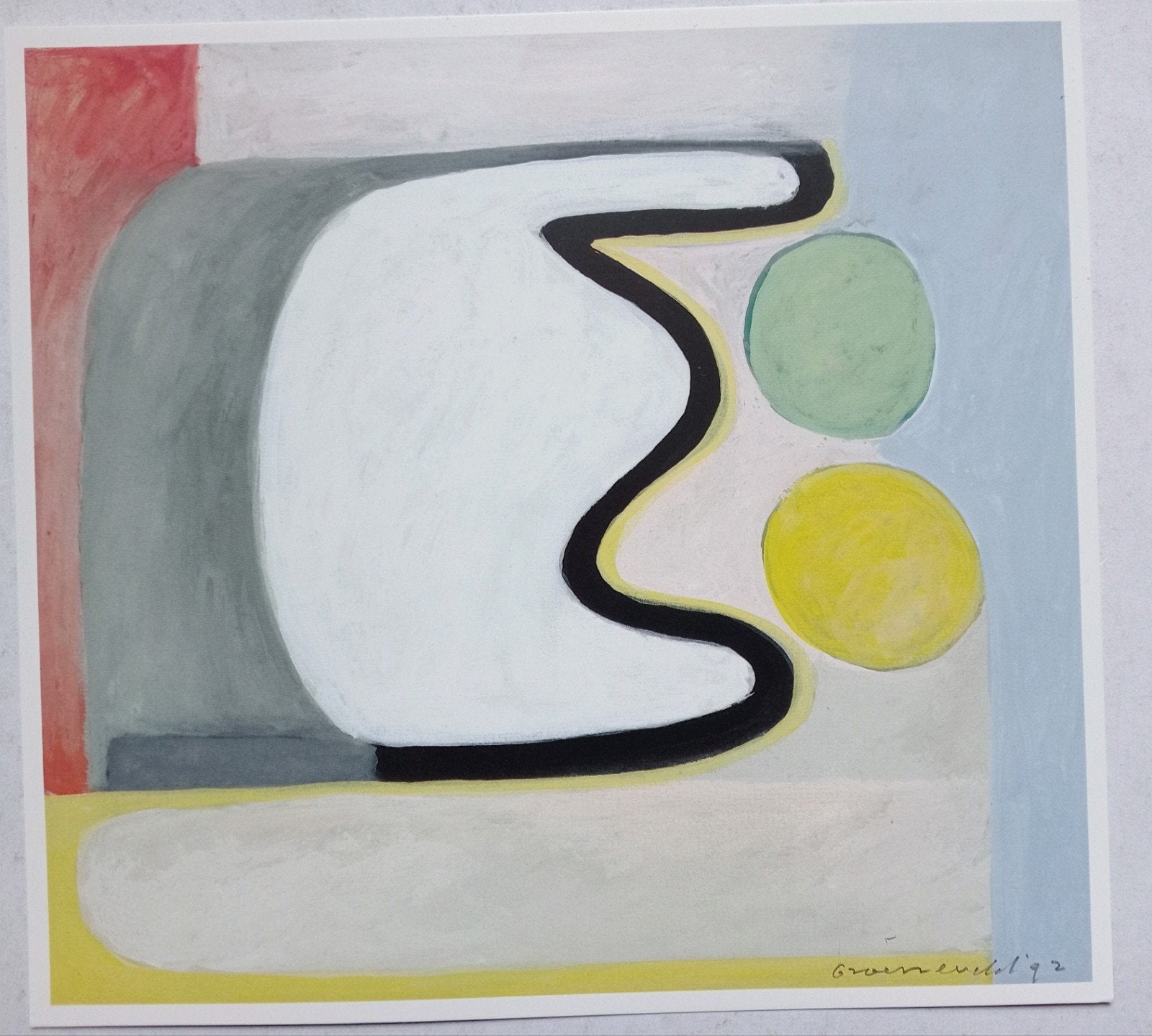 Doris Groeneveld Abstracte compositie offset prent, Ophalen of Verzenden