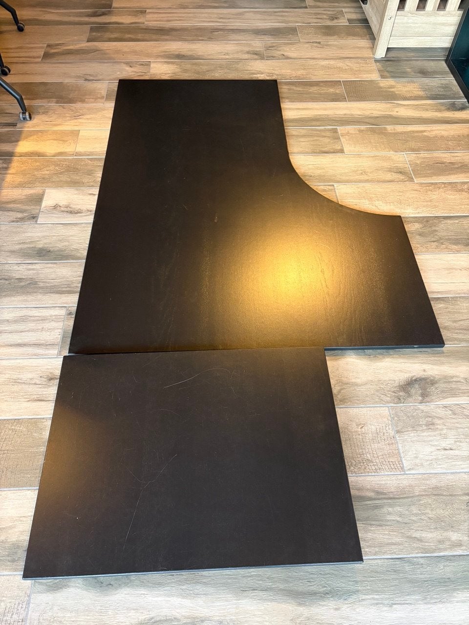 Ikea hoekbureau (Galant) zwart met verlengstuk, Ophalen, Zwart, Gebruikt, Hoekbureau
