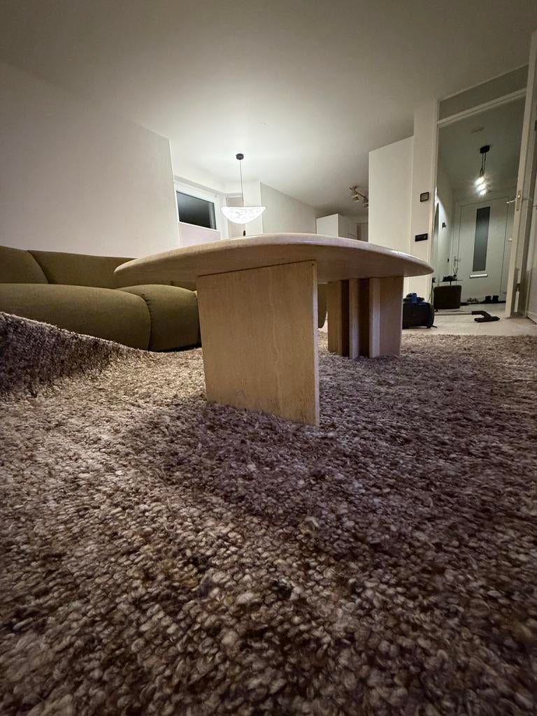 Salontafel van Italiaans travertijn, 120x60x35 cm, Ophalen, Overige materialen, 100 tot 150 cm, 50 tot 100 cm