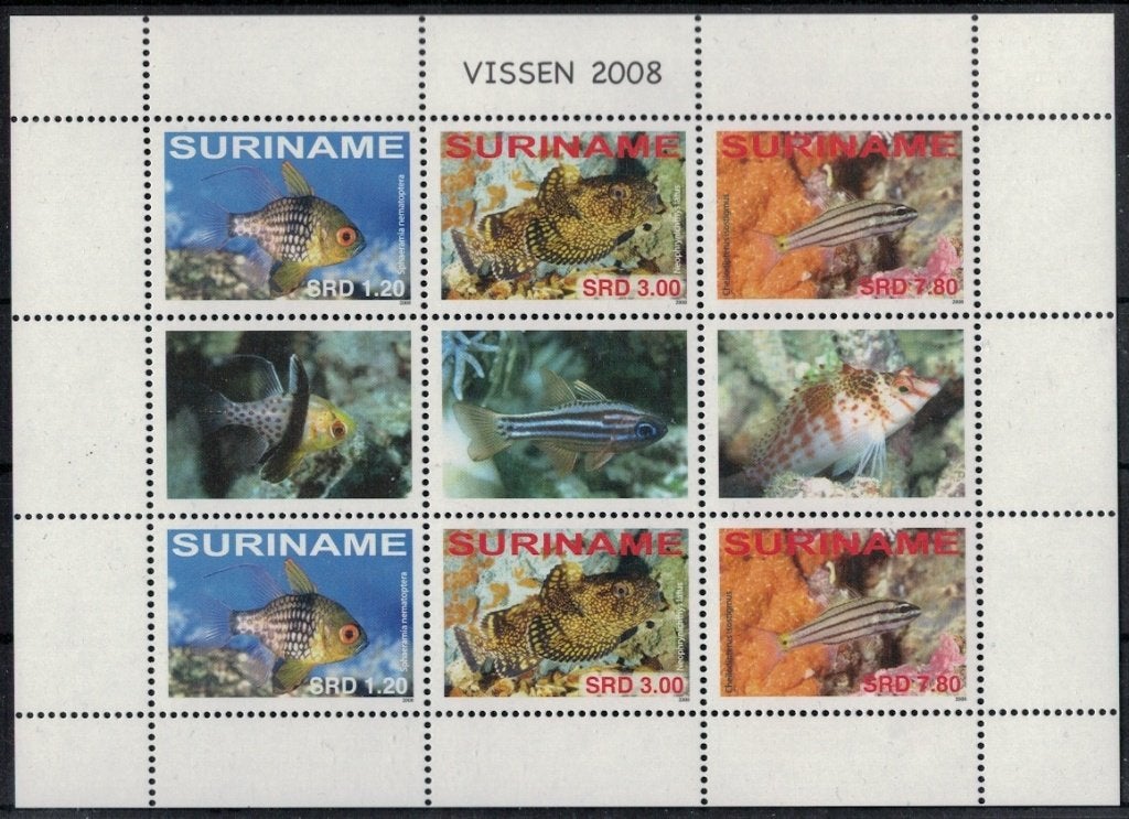 B1100 Suriname Kb 1511/13 postfris Dieren / Vissen, Verzenden, Postfris
