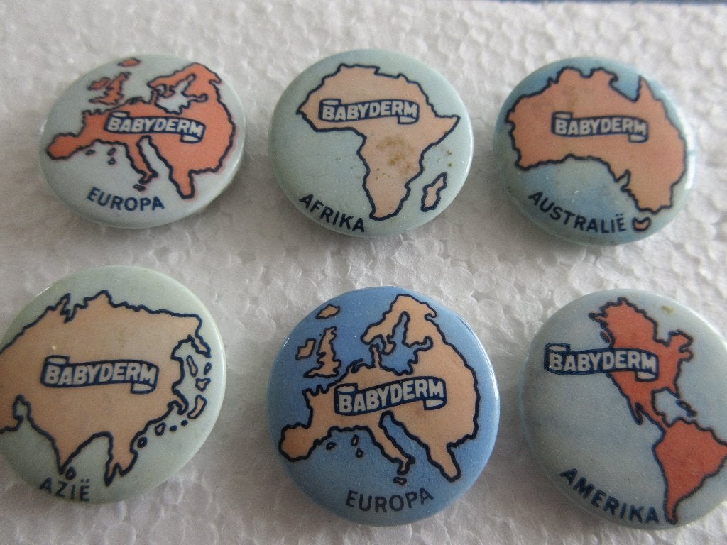 8 x Babyderm, werelddelen, Verzenden, Zo goed als nieuw, Overige onderwerpen, Speldje of Pin