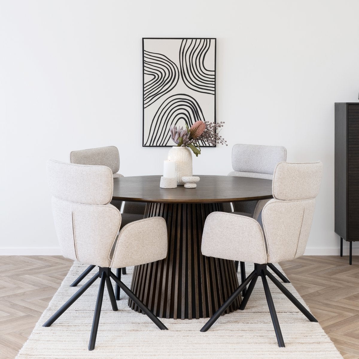 Osaka Eettafel - Eikenfineer, gerookt ø140x75 cm, Ophalen