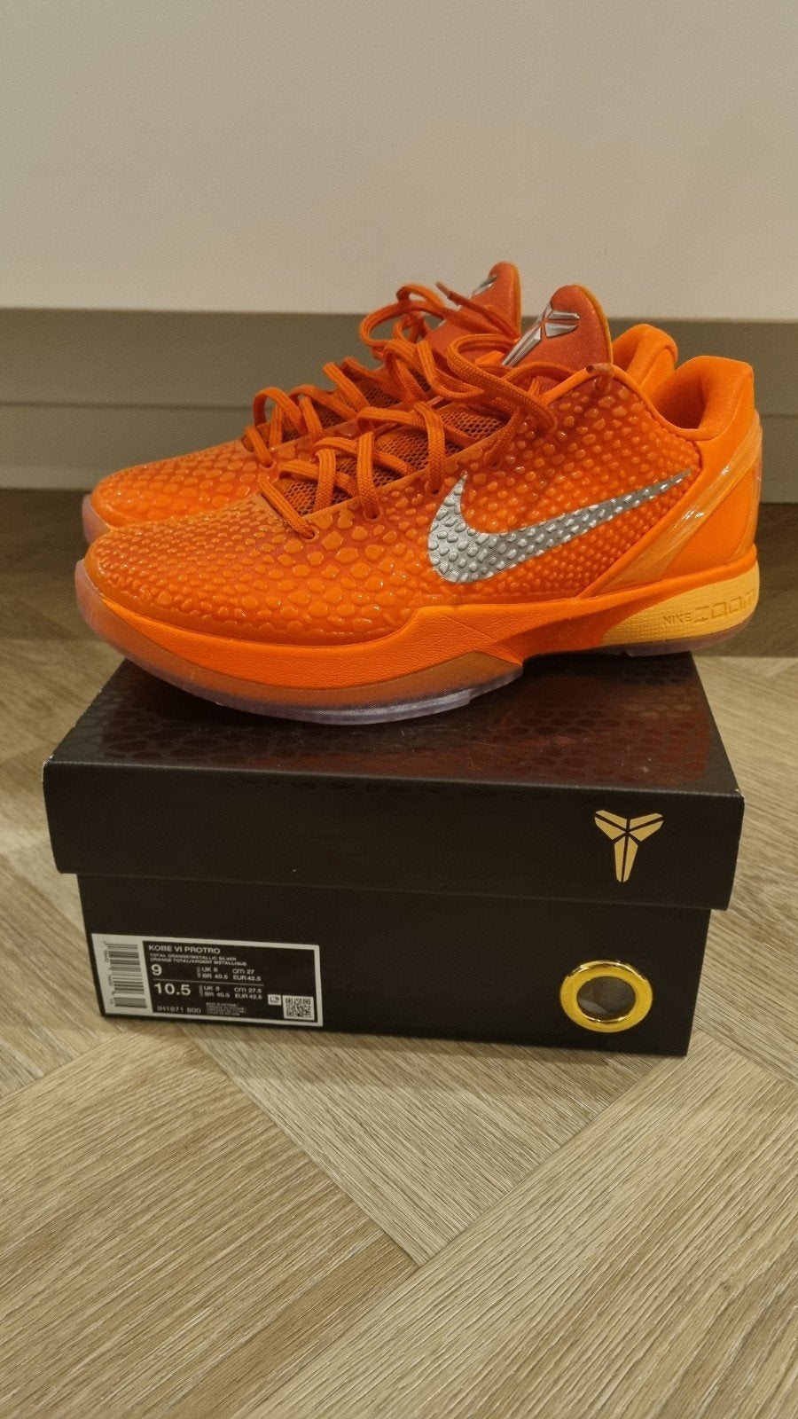 Deadstock Nike Kobe 6 Protro Total Orange US 9 / EU 42,5, Ophalen of Verzenden, Nieuw, Overige kleuren