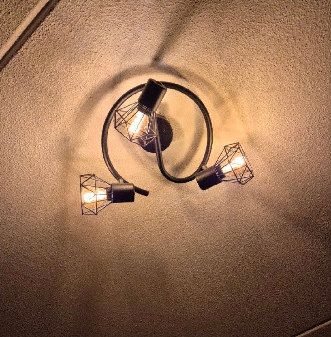 4 zwarte plafondlampen E14, Ophalen, Gebruikt, E14 (klein)