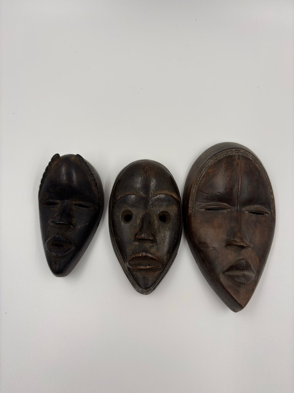 Set van 3 Afrikaanse Dan maskers, Hout, Bruin, Afrika, Masker
