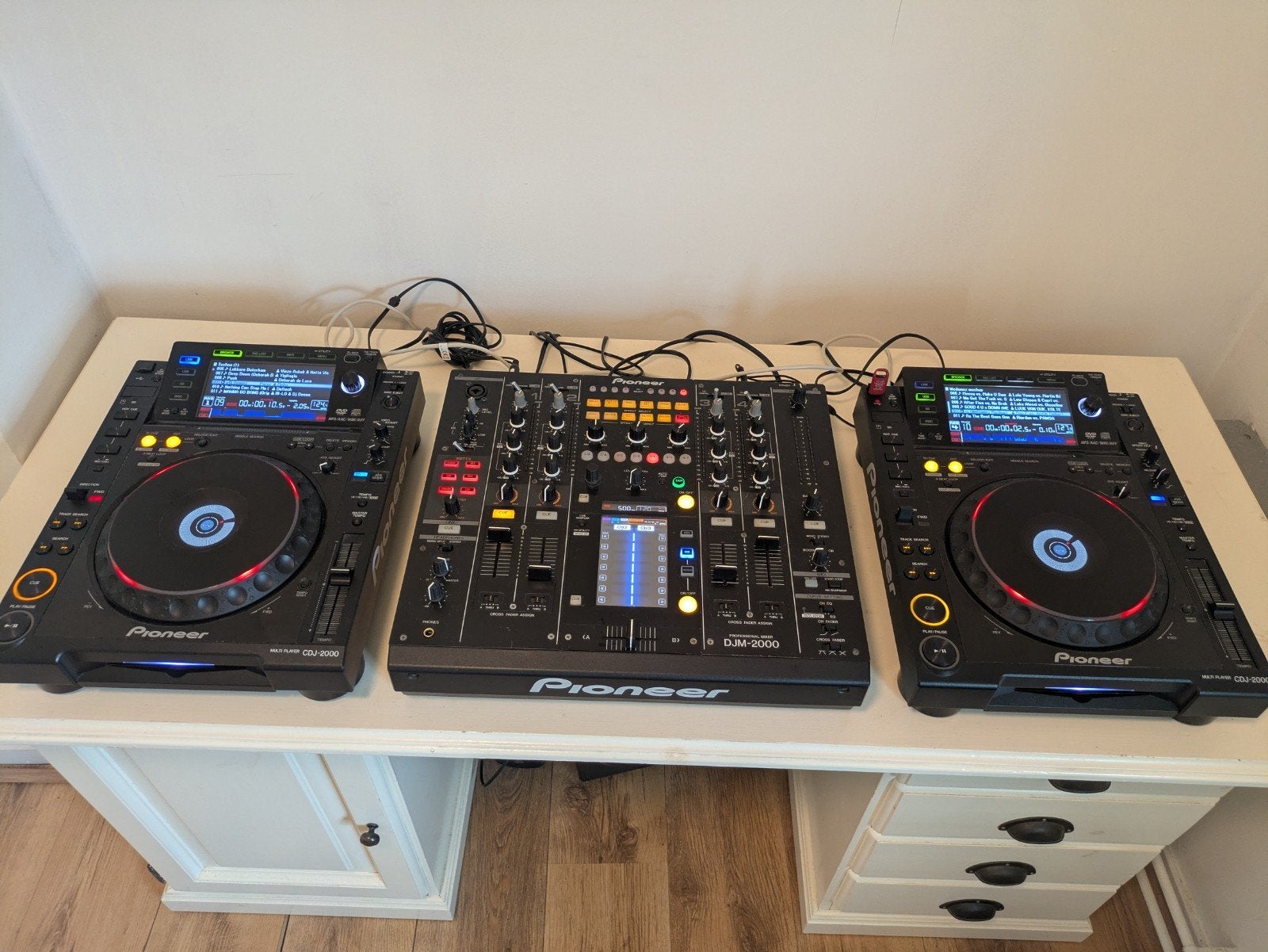 Pioneer DJ-set – 2x CDJ-2000 + DJM-2000 + flightcase, Muziek en Instrumenten, Ophalen, Gebruikt, Pioneer