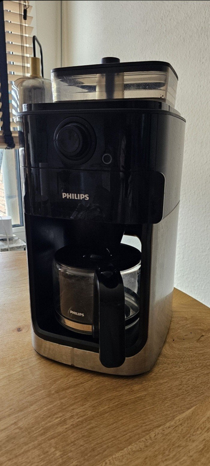 Philips Grind & Brew Koffiezetapparaat Zwart/Metaal, Witgoed en Apparatuur, Koffiezetapparaten, Ophalen of Verzenden