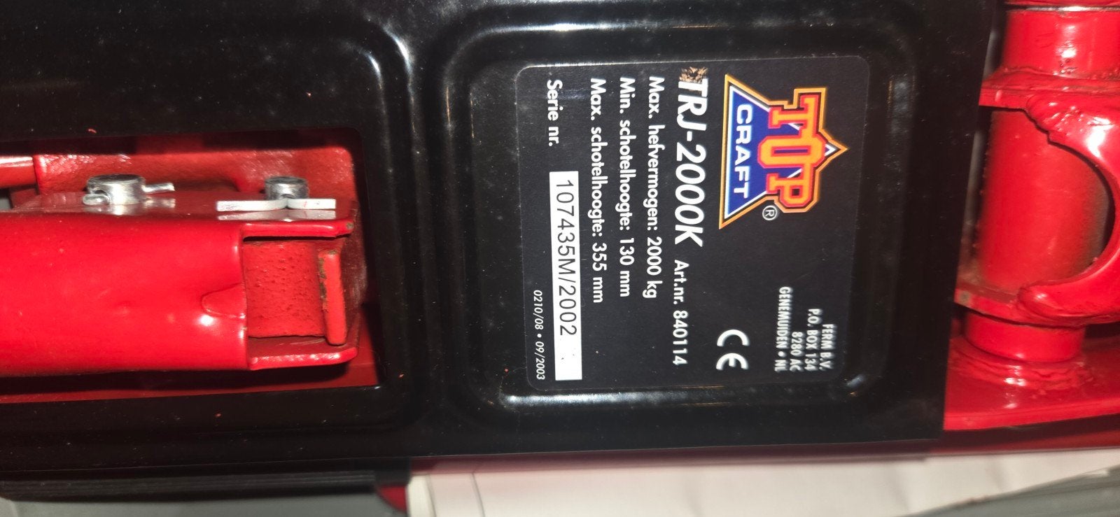 gerage krik, Auto diversen, Krikken, Ophalen of Verzenden, Zo goed als nieuw, Hydraulisch, Garagekrik