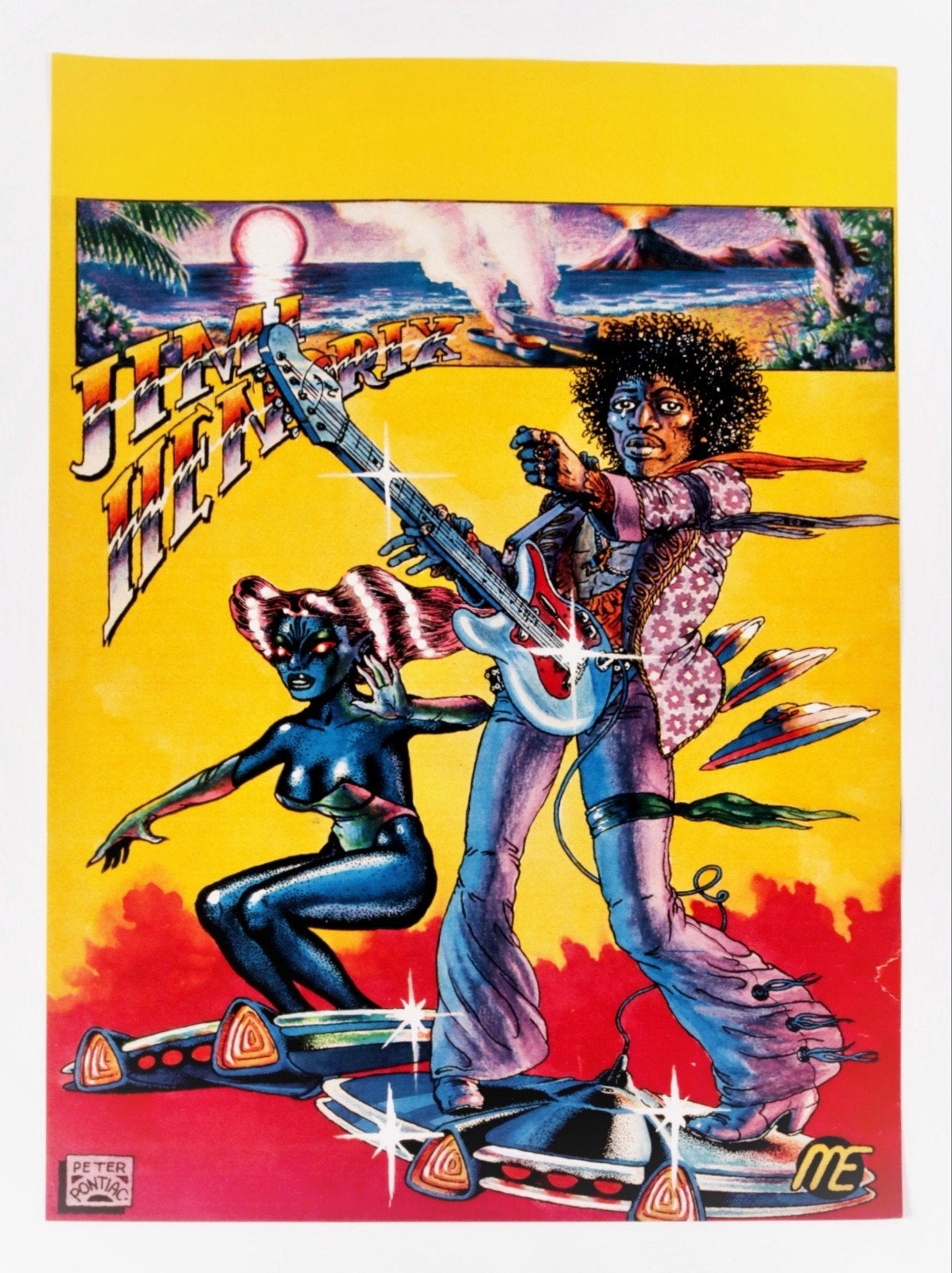 "Peter Pontiac" Jimi Hendrix - Meet You in the Next World XL, Antiek en Kunst, Ophalen of Verzenden