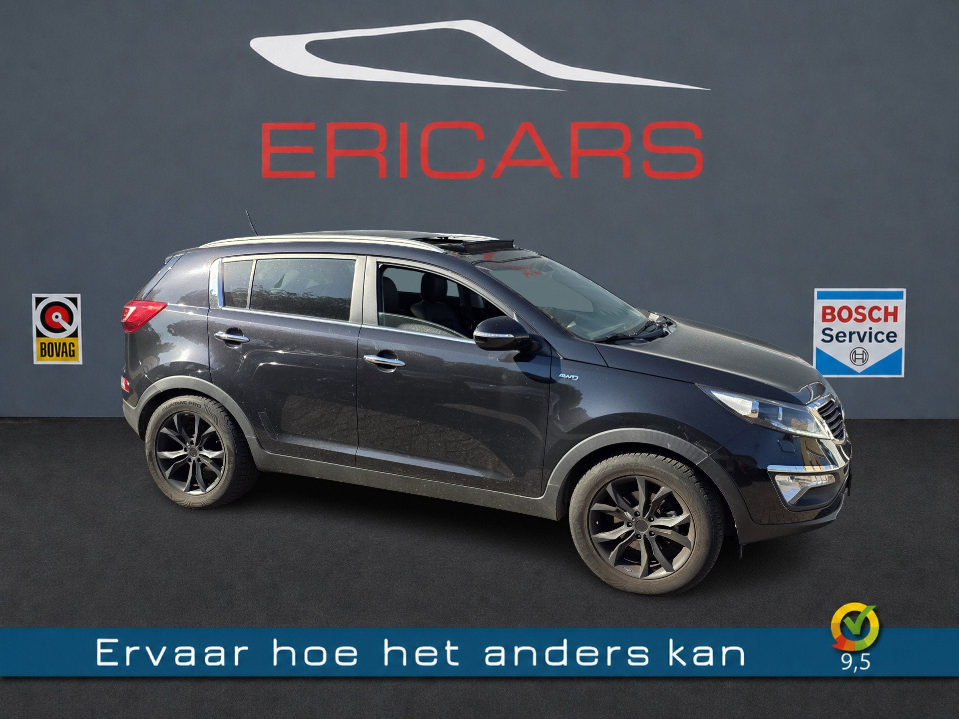 Kia Sportage 2.0 Super Pack NAVI TEL LM LEER AUTOMAAT PANODA, Zwart, 4 cilinders, Leder en Stof, Zwart