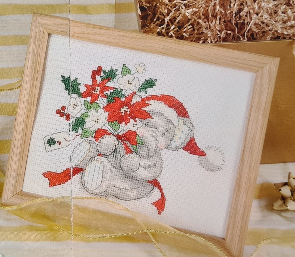 Elliot de olifant met een Kerst boeket borduurpatroon, Ophalen, Nieuw, Handborduren, Patroon