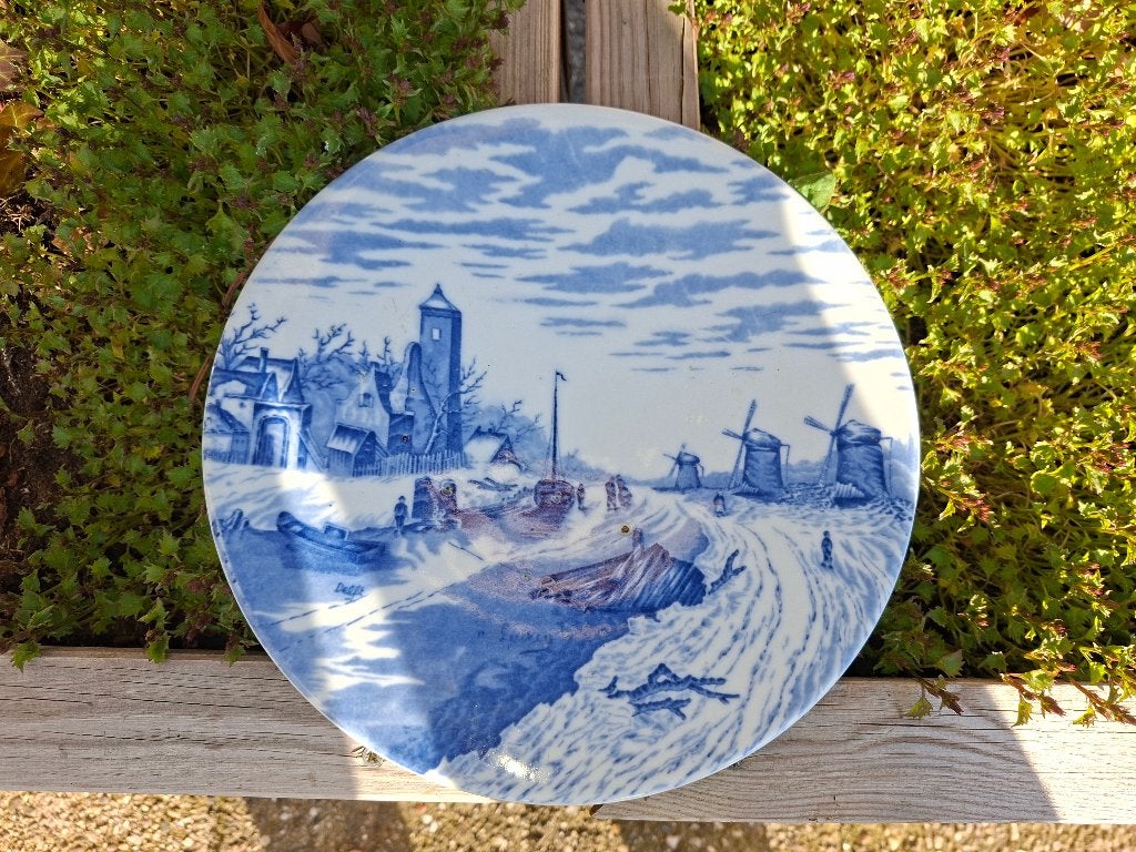 Prachtig Delftsblauw wandbord, Antiek en Kunst, Ophalen of Verzenden