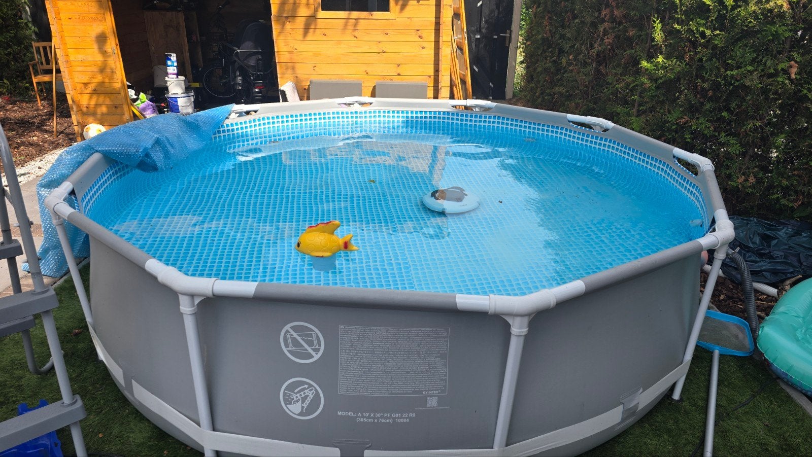 Zwembad met robotstofzuiger, warmtepomp en zandfilterpomp, Tuin en Terras, Zwembaden, Ophalen, Gebruikt, 80 tot 120 cm, Rond